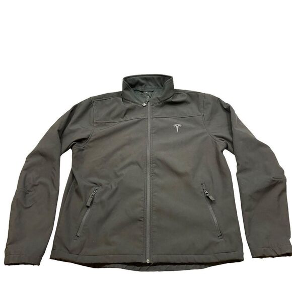 Ladies Tesla Black Full Zipper Jacket with Black‎ Logo Size XL - Picture 1 of 15
